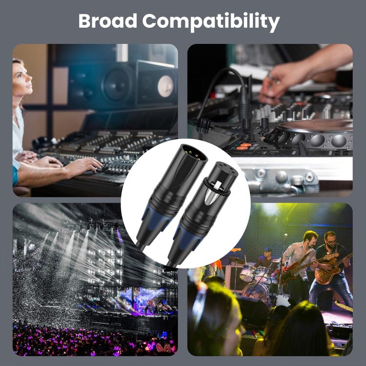 JUNSUNMAY 4 Pin XLR Male to Female Headphone Audio Adapter Cable, Length:3m