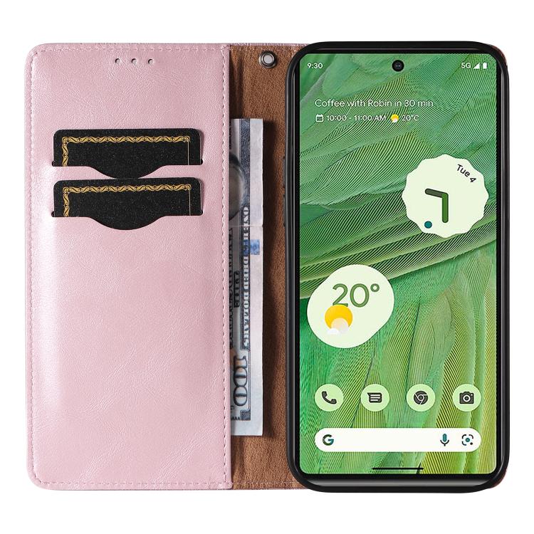 For Google Pixel 7 Braided Embossed Strong Magnetic Leather Phone Case