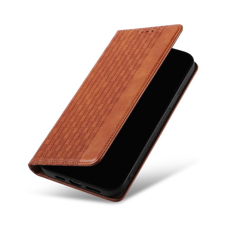 For Google Pixel 7 Braided Embossed Strong Magnetic Leather Phone Case