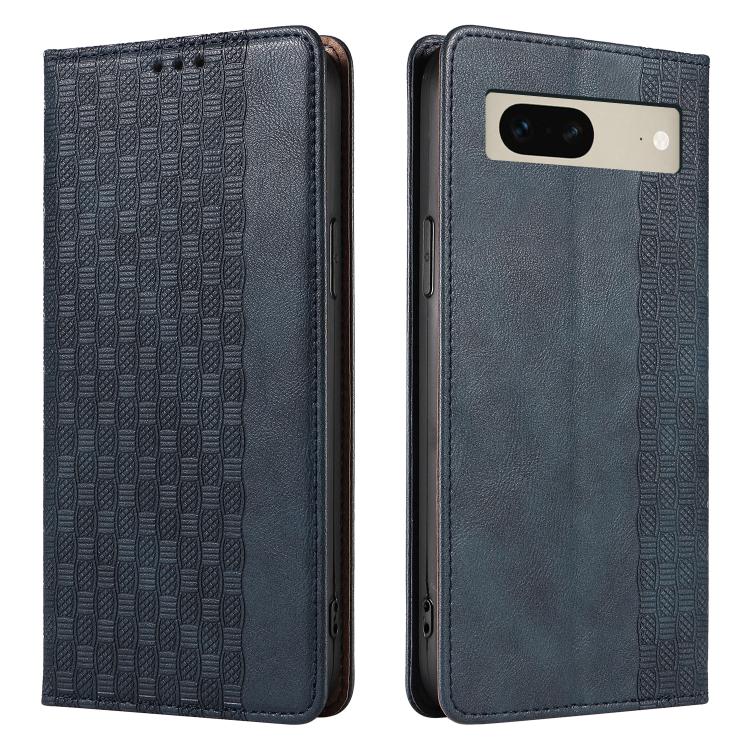 For Google Pixel 7 Braided Embossed Strong Magnetic Leather Phone Case