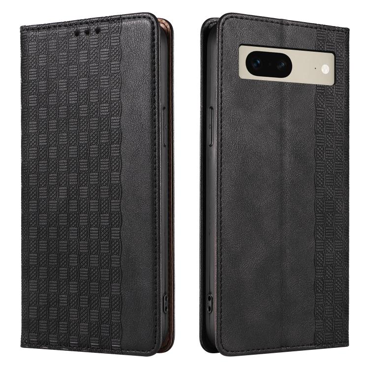 For Google Pixel 7 Braided Embossed Strong Magnetic Leather Phone Case