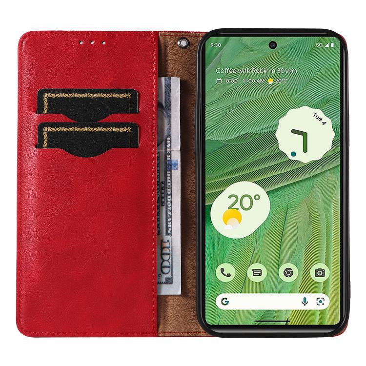 For Google Pixel 7 Braided Embossed Strong Magnetic Leather Phone Case