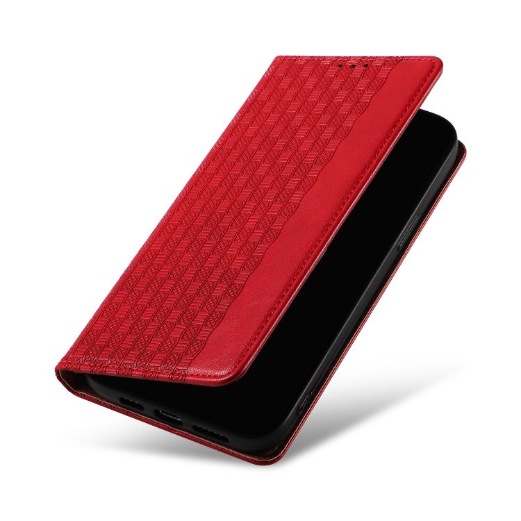 For Google Pixel 7 Braided Embossed Strong Magnetic Leather Phone Case