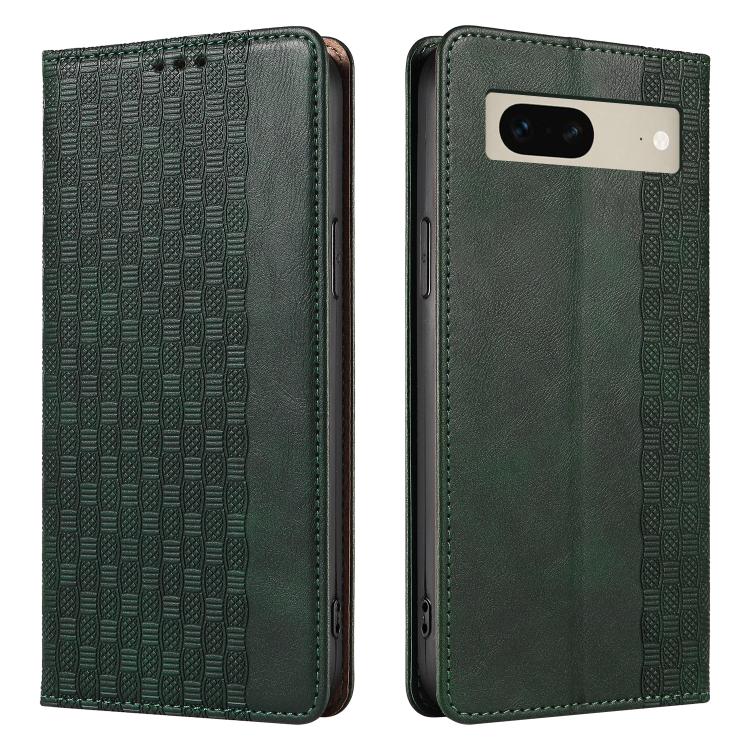 For Google Pixel 7 Braided Embossed Strong Magnetic Leather Phone Case