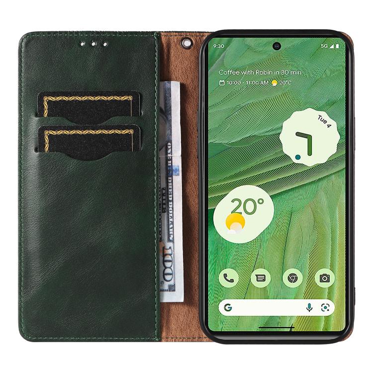 For Google Pixel 7 Braided Embossed Strong Magnetic Leather Phone Case