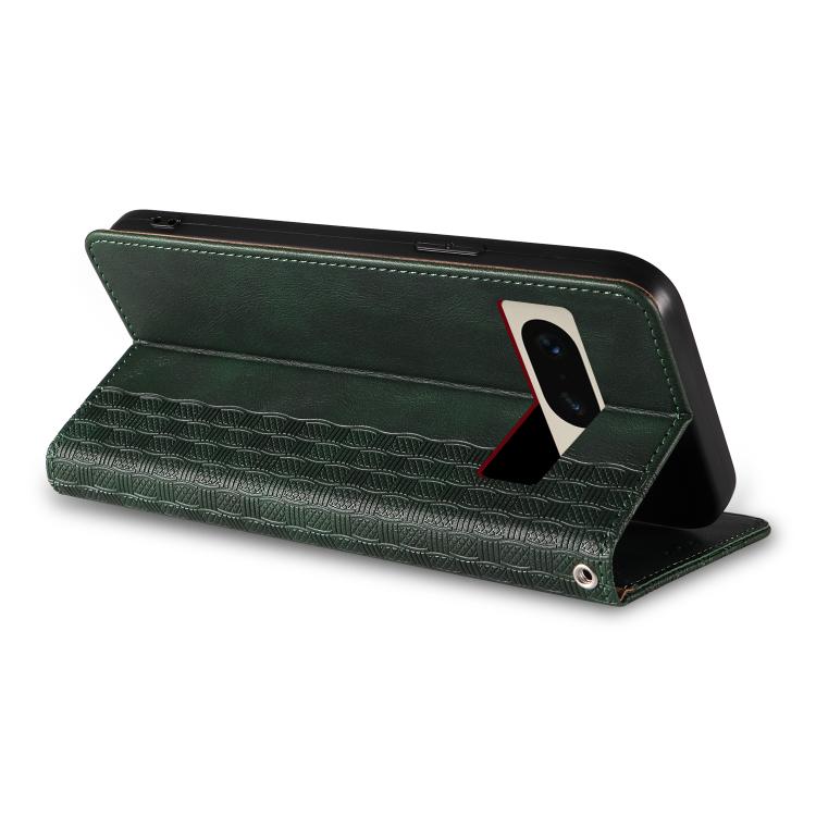For Google Pixel 7 Braided Embossed Strong Magnetic Leather Phone Case