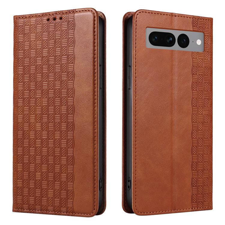 For Google Pixel 7 Pro Braided Embossed Strong Magnetic Leather Phone Case