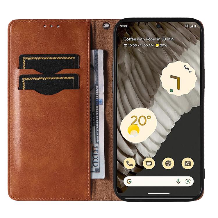 For Google Pixel 7 Pro Braided Embossed Strong Magnetic Leather Phone Case