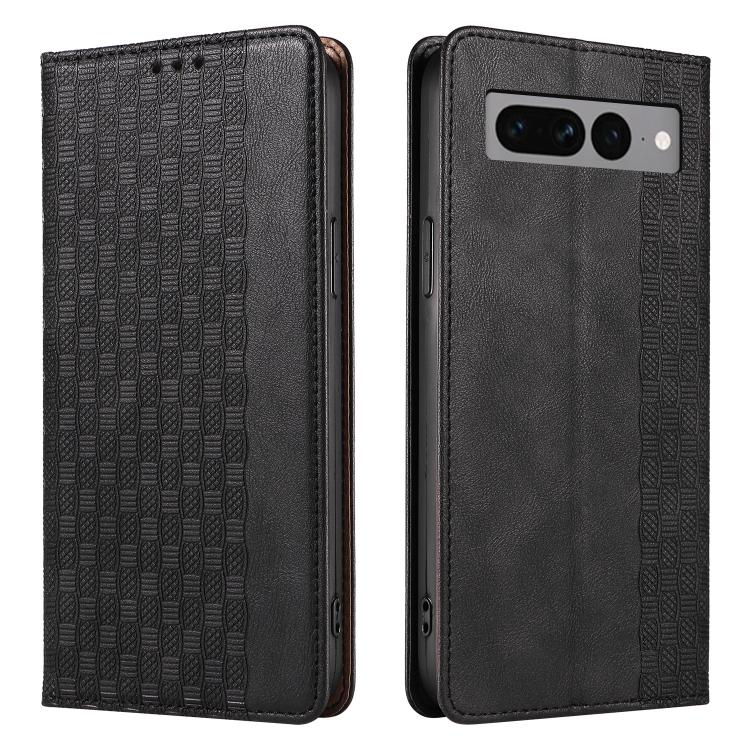 For Google Pixel 7 Pro Braided Embossed Strong Magnetic Leather Phone Case