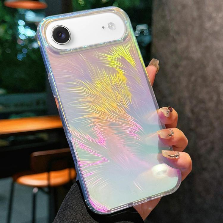 For iPhone Air Glossy Color-Plated Shockproof Phone Case - Colored feathe