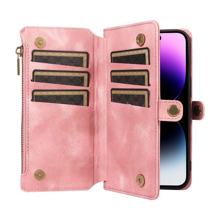 For iPhone 15 Pro Fantasy Multifunctional Zipper Wallet Leather Phone Case