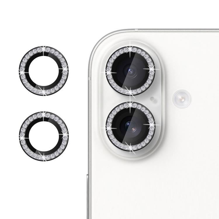 For iPhone 16 Kalebol Individual Camera Lens Diamond Ring Protector