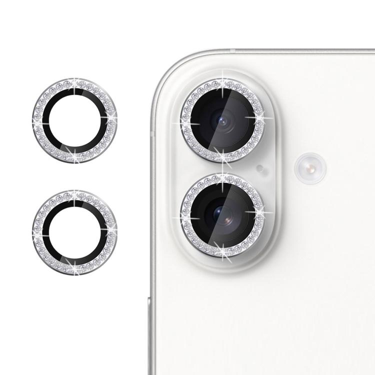 For iPhone 16 Kalebol Individual Camera Lens Diamond Ring Protector