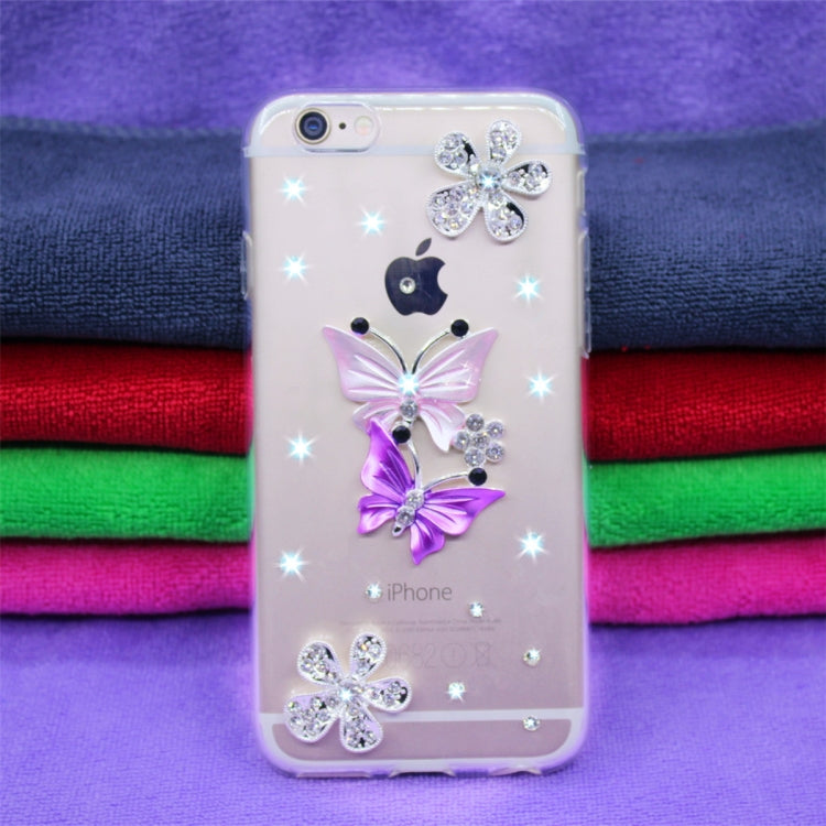 Fevelove  Diamond Encrusted Christmas Santa Claus Pattern TPU Protective Case for iPhone 7 / 8