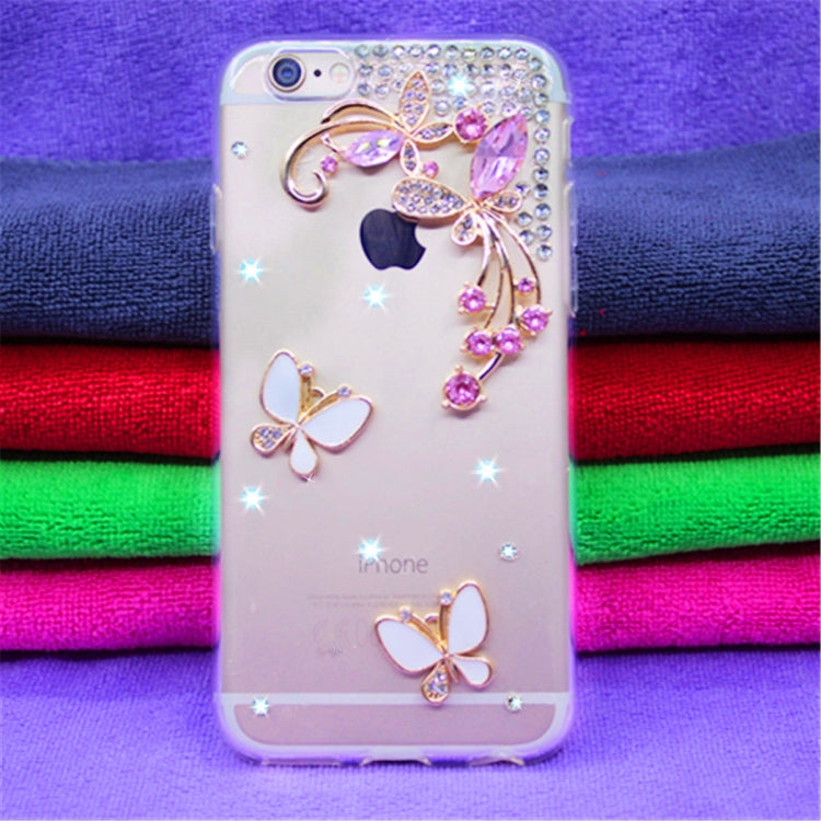 Fevelove  Diamond Encrusted Christmas Santa Claus Pattern TPU Protective Case for iPhone 7 / 8