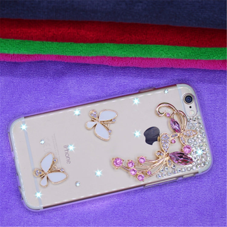 Fevelove  Diamond Encrusted Christmas Santa Claus Pattern TPU Protective Case for iPhone 7 / 8