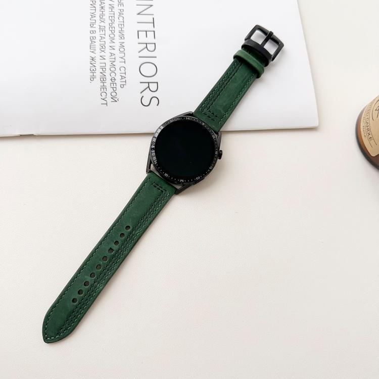 20mm Seven-Line Tri-Star Buckle Pull Up Leather Watch Band