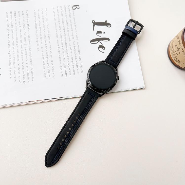 20mm Seven-Line Tri-Star Buckle Pull Up Leather Watch Band