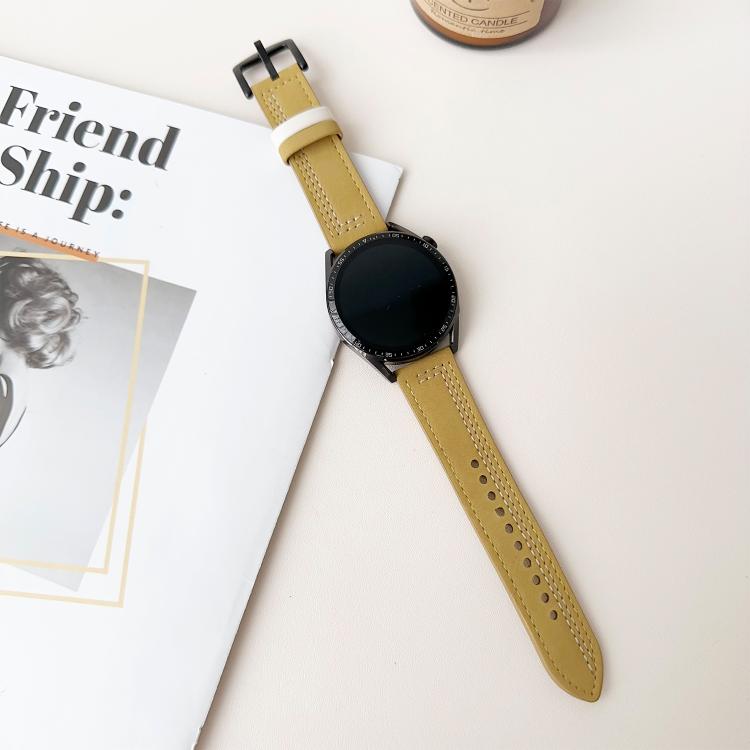 20mm Seven-Line Tri-Star Buckle Pull Up Leather Watch Band