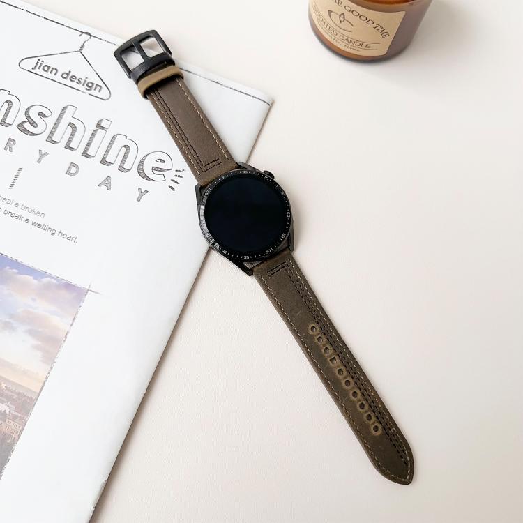 20mm Seven-Line Tri-Star Buckle Pull Up Leather Watch Band