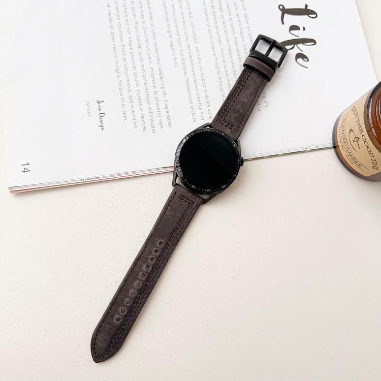 20mm Seven-Line Tri-Star Buckle Pull Up Leather Watch Band