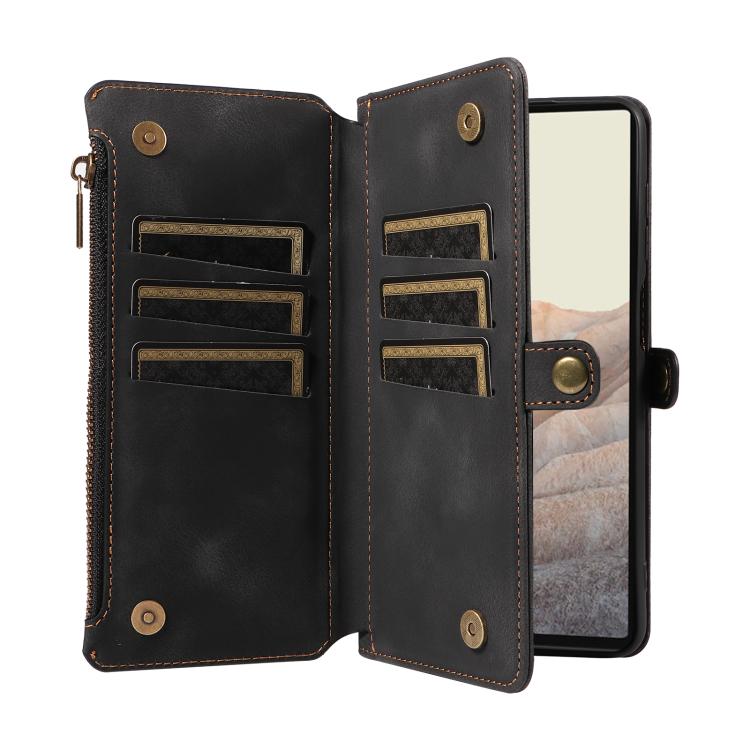 For Google Pixel 6 Fantasy Multifunctional Zipper Wallet Leather Phone Case