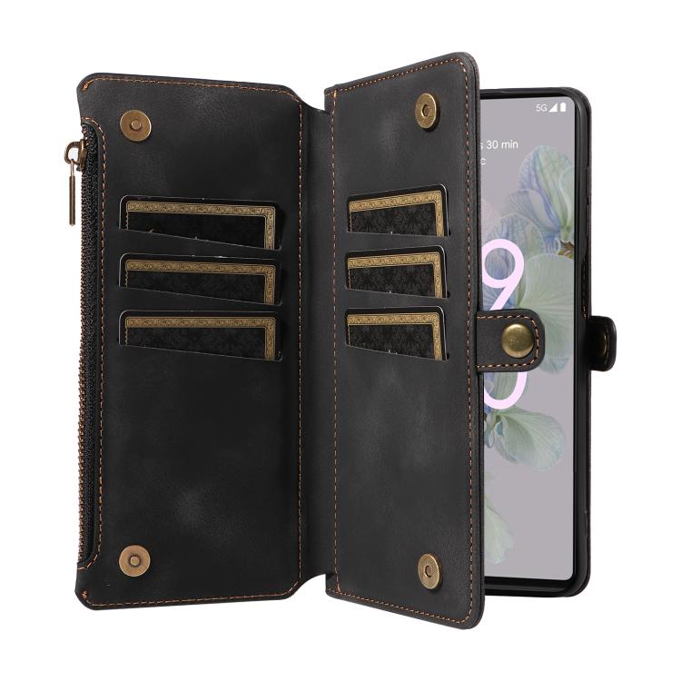 For Google Pixel 6a Fantasy Multifunctional Zipper Wallet Leather Phone Case