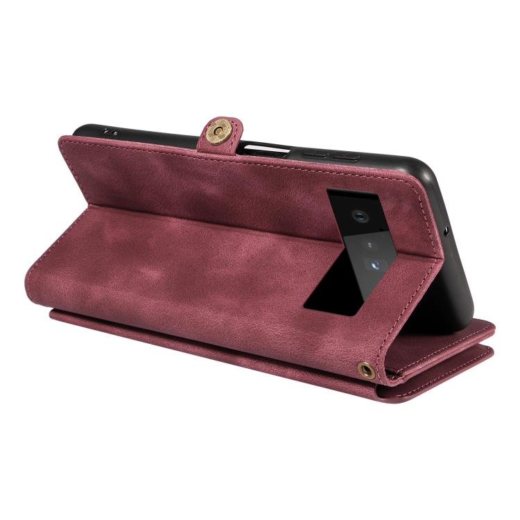 For Google Pixel 6a Fantasy Multifunctional Zipper Wallet Leather Phone Case