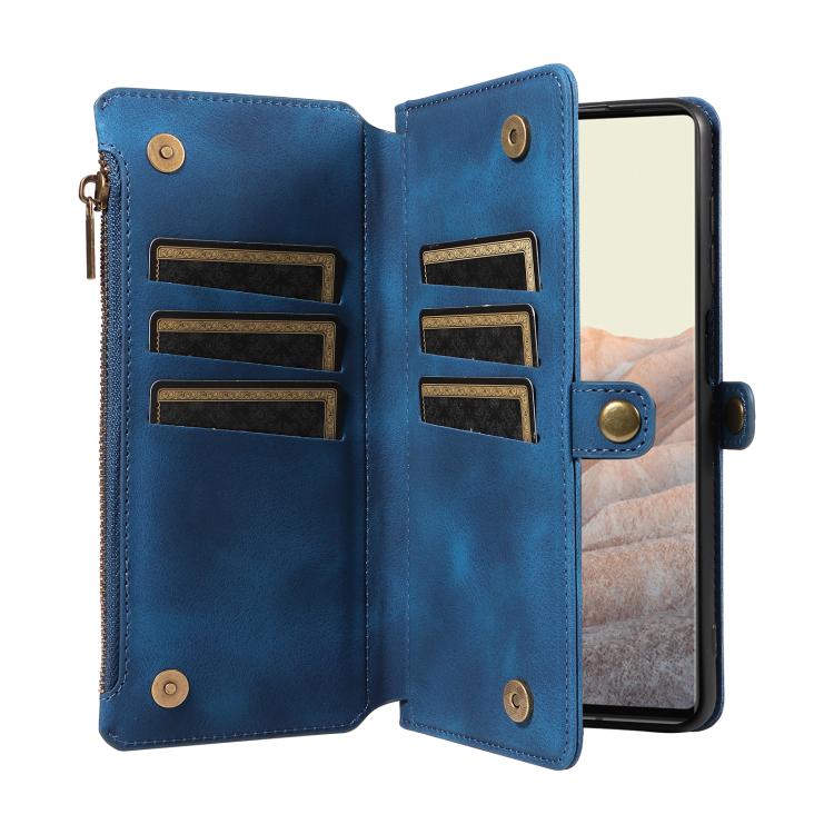 For Google Pixel 6a Fantasy Multifunctional Zipper Wallet Leather Phone Case