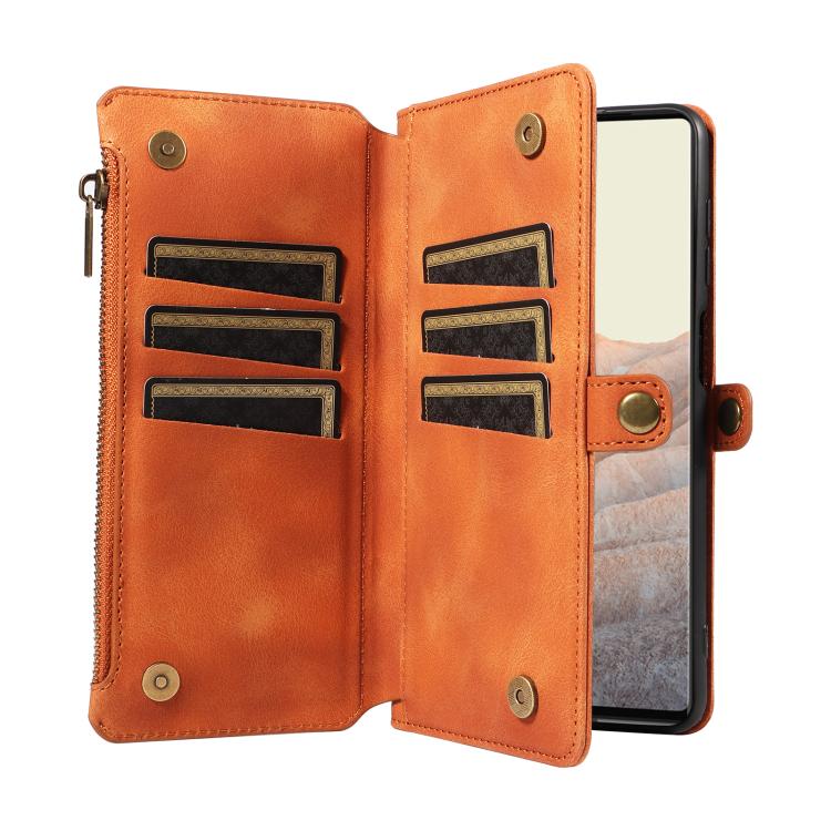 For Google Pixel 6a Fantasy Multifunctional Zipper Wallet Leather Phone Case