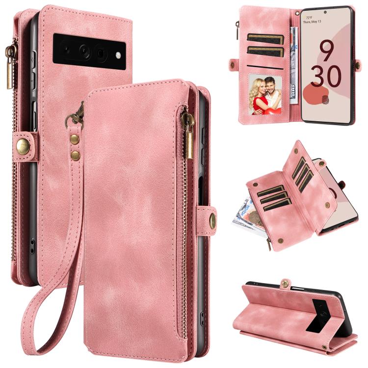 For Google Pixel 7 Pro Fantasy Multifunctional Zipper Wallet Leather Phone Case
