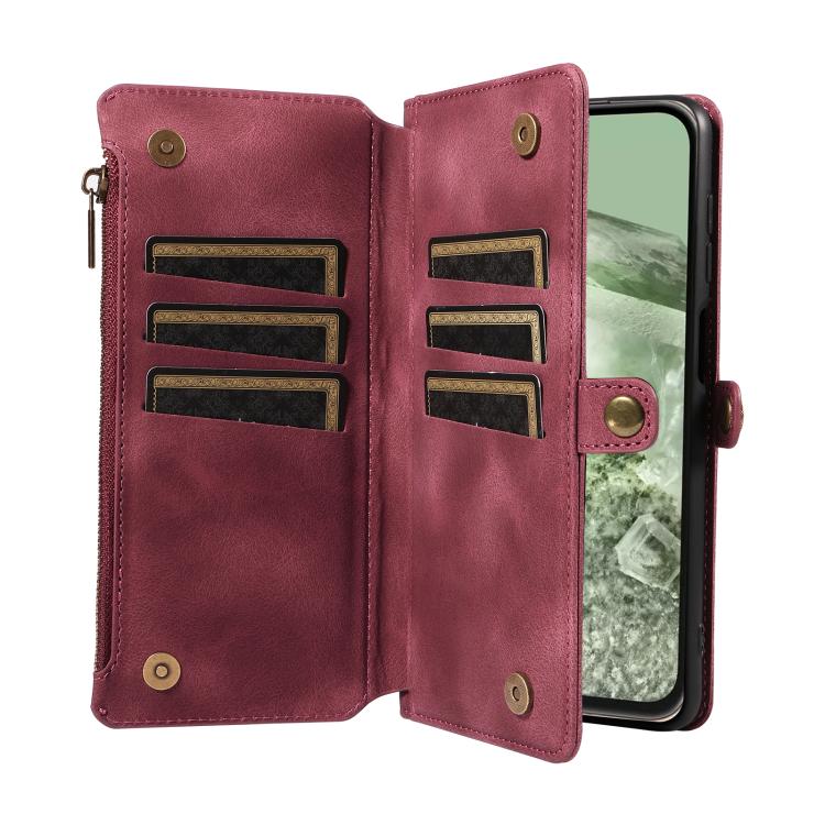 For Google Pixel 8a Fantasy Multifunctional Zipper Wallet Leather Phone Case