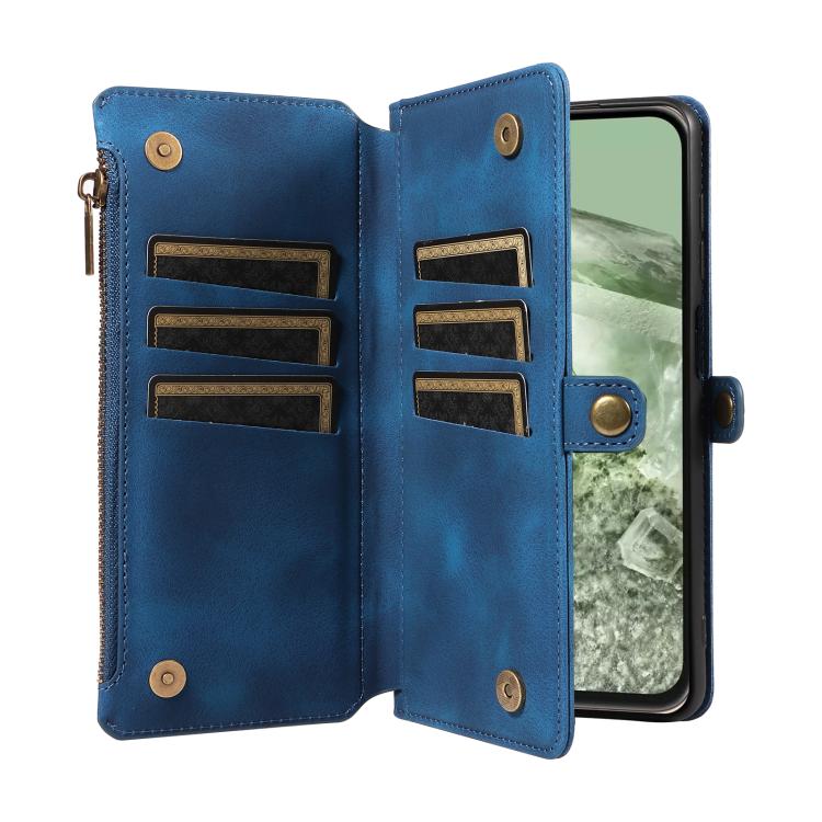 For Google Pixel 8a Fantasy Multifunctional Zipper Wallet Leather Phone Case