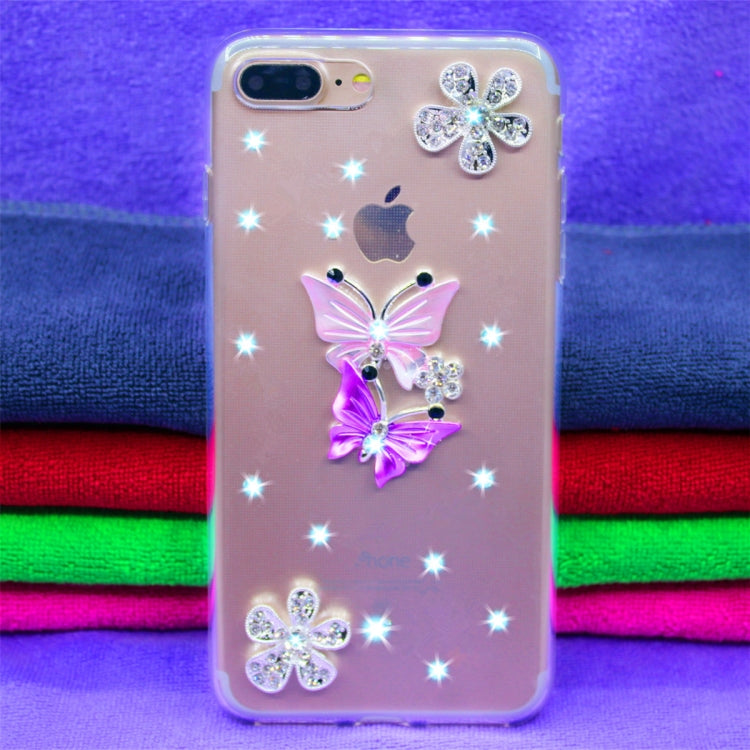 Fevelove Diamond Encrusted Christmas Santa Claus Pattern TPU Protective Case for iPhone 7P / 8P