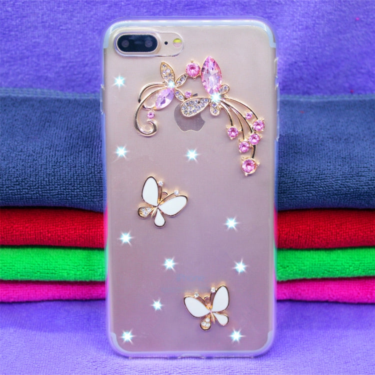 Fevelove Diamond Encrusted Christmas Santa Claus Pattern TPU Protective Case for iPhone 7P / 8P