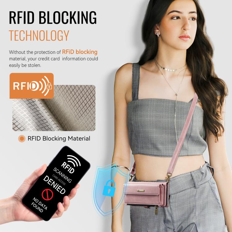 For iPhone 15 Plus CaseMe C39 RFID Blocking Zipper Wallet Leather Phone Case with Crossbody Strap