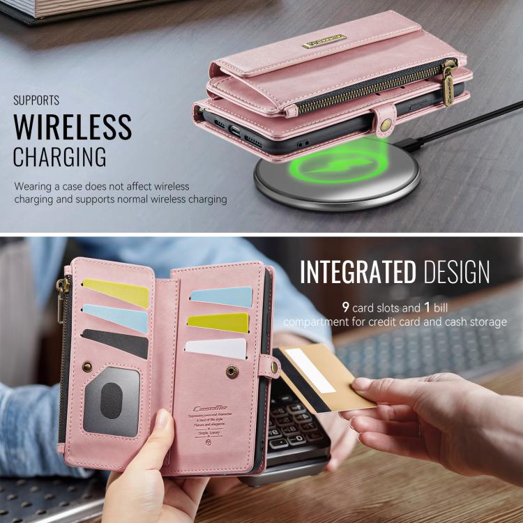 For iPhone 11 CaseMe C39 RFID Blocking Zipper Wallet Leather Phone Case with Crossbody Strap