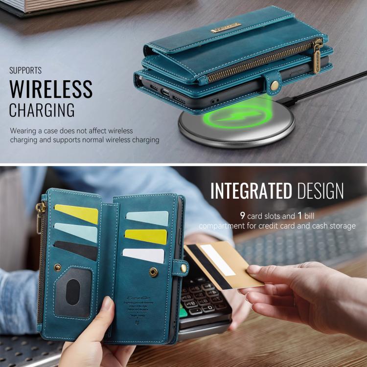 For iPhone 11 CaseMe C39 RFID Blocking Zipper Wallet Leather Phone Case with Crossbody Strap