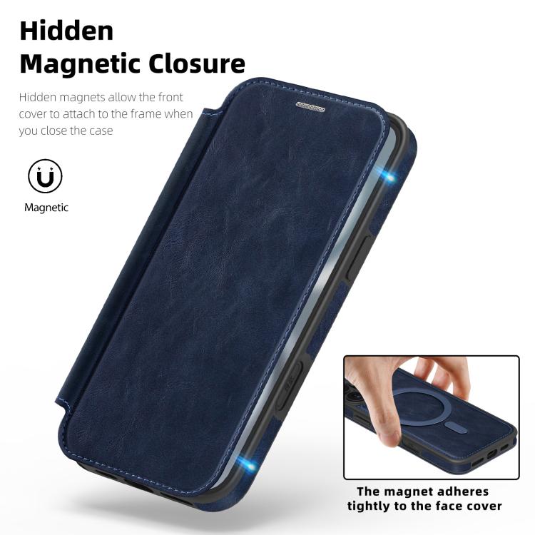 For iPhone 16 Linton MagSafe Leather Phone Case