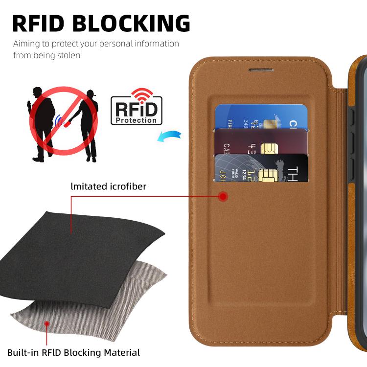 For iPhone 16 Plus Linton MagSafe Leather Phone Case