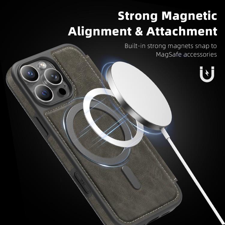 For iPhone 16 Pro Linton MagSafe Leather Phone Case