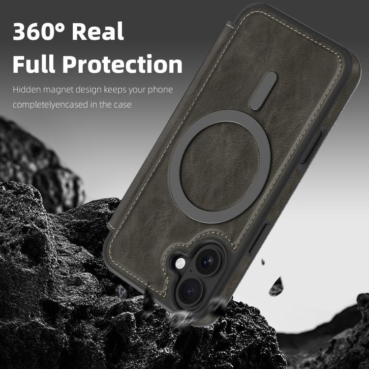 For iPhone 17e / 16e Linton MagSafe Leather Phone Case