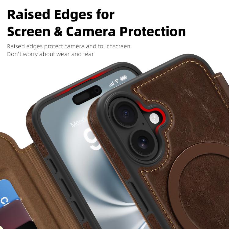 For iPhone 11 Linton MagSafe Leather Phone Case
