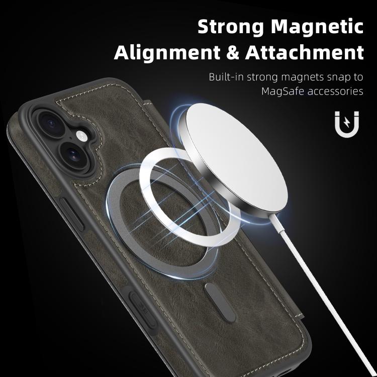For iPhone 11 Linton MagSafe Leather Phone Case