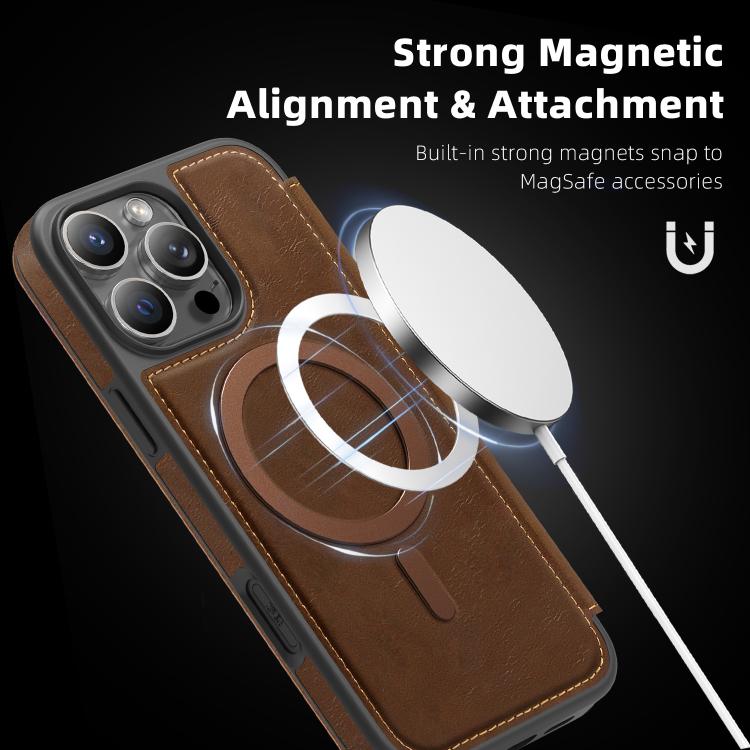 For iPhone 11 Pro Max Linton MagSafe Leather Phone Case