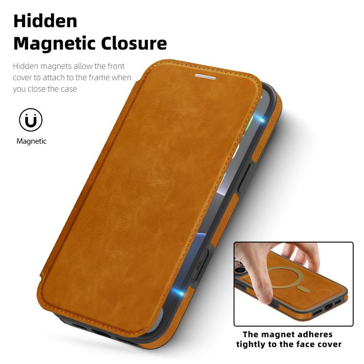 For iPhone 11 Pro Max Linton MagSafe Leather Phone Case