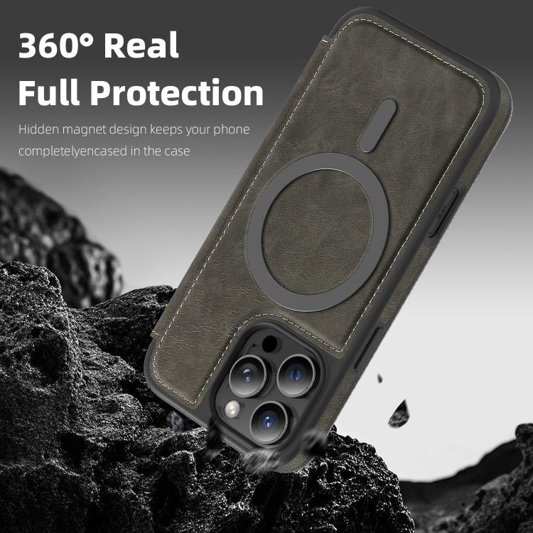 For iPhone 12 Pro Linton MagSafe Leather Phone Case