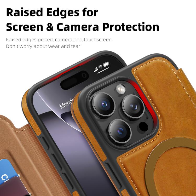 For iPhone 12 Pro Linton MagSafe Leather Phone Case