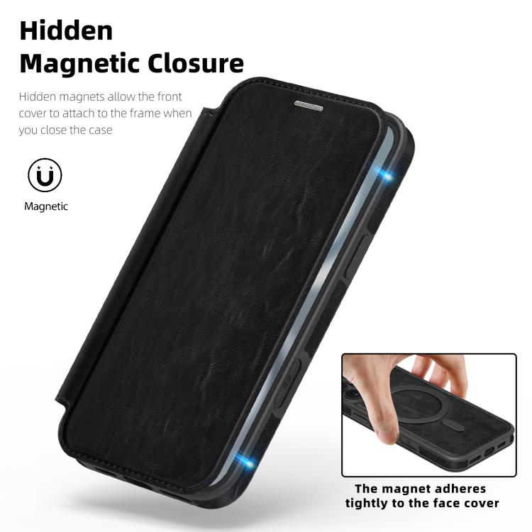 For iPhone 13 Linton MagSafe Leather Phone Case