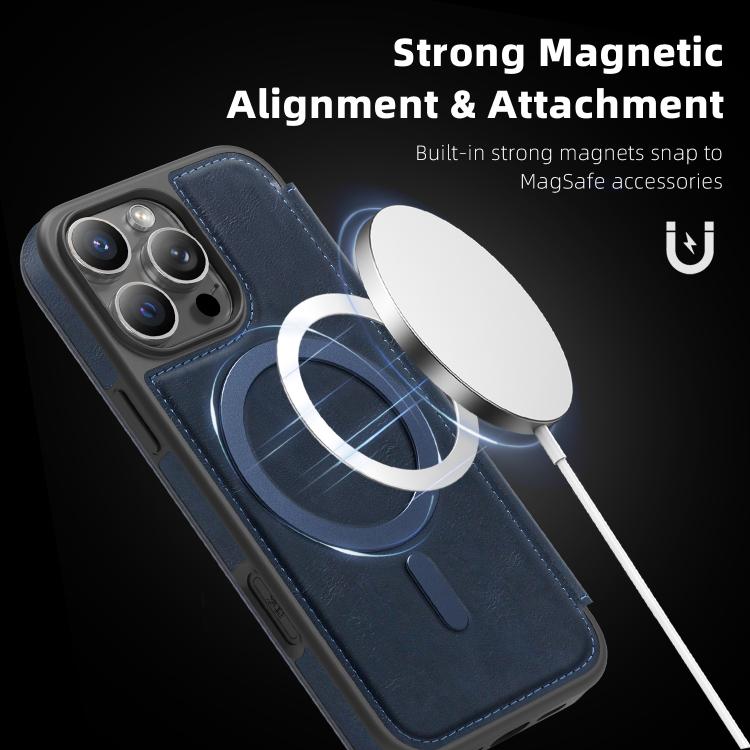 For iPhone 13 Pro Linton MagSafe Leather Phone Case